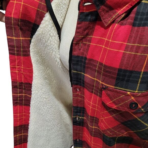 New Red Plaid Jacket with Hood XXL - Picture 4 of 5